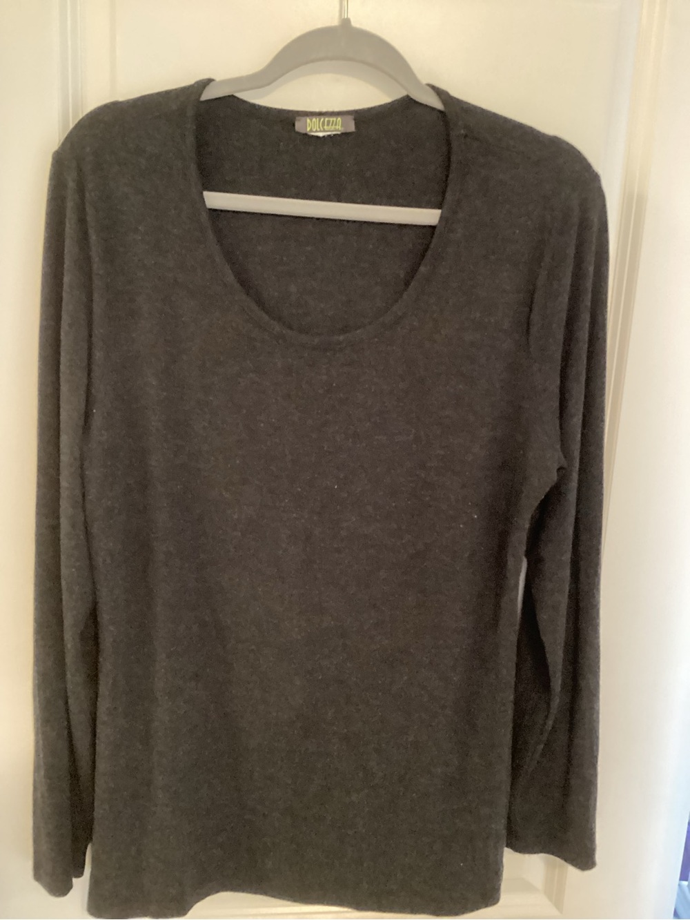 Dolcezza Charcoal Scoop Neck Long Sleeve Sweater